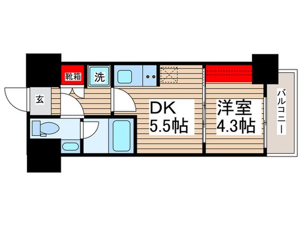 ﾊﾟｰｸｱｸｼｽ東陽町ﾚｼﾞﾃﾞﾝｽの物件間取画像